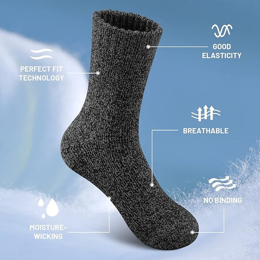 Men's Crew Socks for Outdoor Sports - 5 Pairs