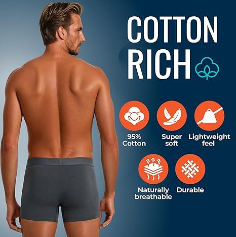 Men's Soft & Breathable Cotton Boxers (5 Pack)