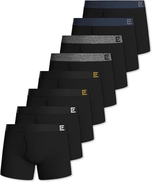 Men’s Anti-Chafe Boxers with Fly – (8 Pack)