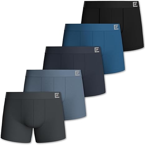 Men's Soft Breathable Cotton Boxers - 5 Pack