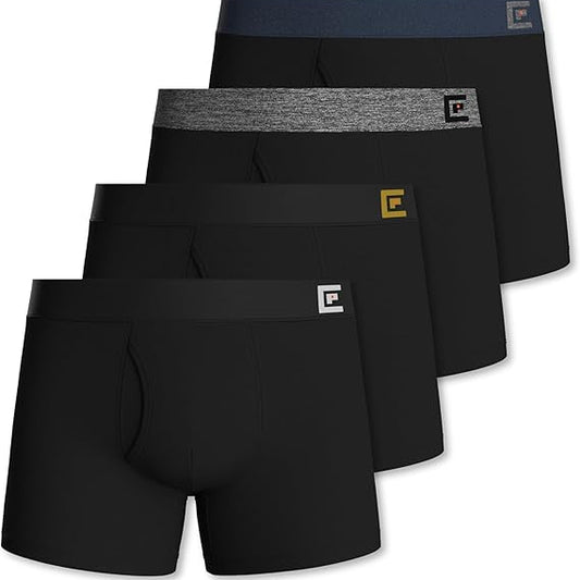 Men’s Anti-Chafe Boxers with Fly 4 Pack