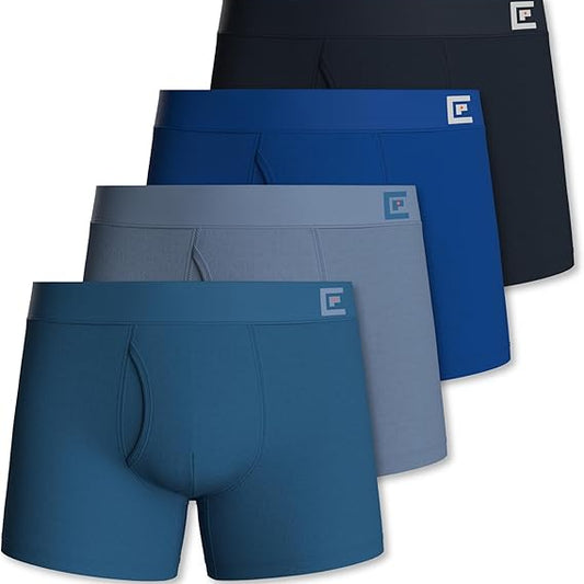 Men's Anti-Chafe Boxers with Fly (4 Pack)