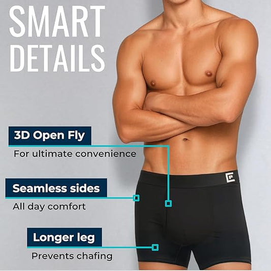 Men’s Anti-Chafe Boxers with Fly – (8 Pack)
