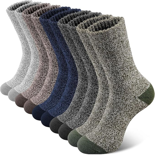 Men's Thermal & Breathable Wool Socks - 5 Pairs